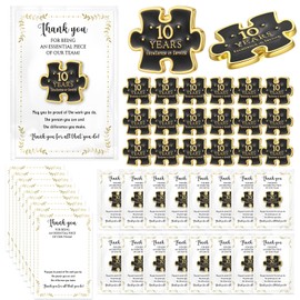 Solsew 20 Set Year of Service Pin Employee Appreciation Gifts Bulk Excellence Award Lapel Pin with Thank You Cards Recognition Gifts for Coworker Staff Teacher Team Employee of the Year Gift(10 Year)