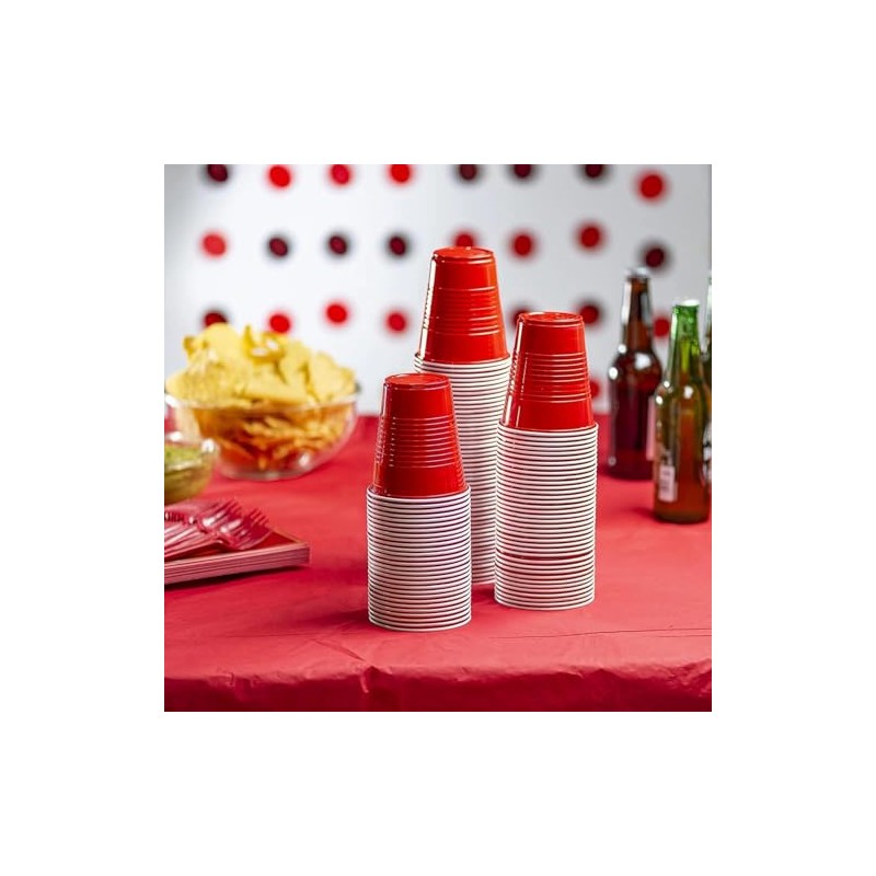 Efforias 50 X 16oz Red Party Cups for Christmas, Garden