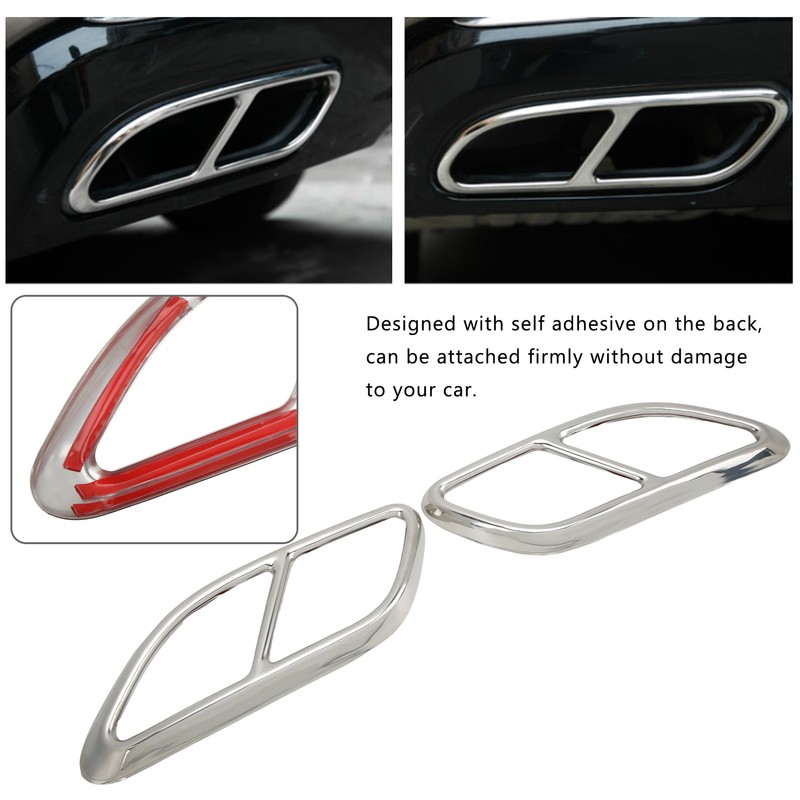 2PCS Quad Exhaust Tip Cover Tail Throat Decoration Replacement for