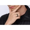 OAKKY Mens Tungsten Carbide Ring Simple Classic Black Wedding Band
