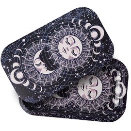 MATIHOOS Metal Tray with Magnetic Lid, Cute Decorative Tray, Ideal Storage for Home or Travel, 11 x 7 Inches (Blue)