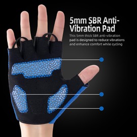 FITFIV Cycling Gloves for Men Women, Half Finger Bike Gloves for Biking, Gym, Weight Lifting, Rowing, Riding, Outdoor Sports