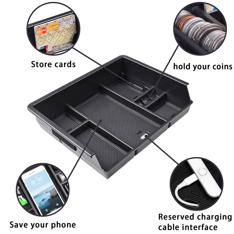 EDBETOS Center Console Organizer Tray Compatible with 2014-2018 Chevy Silverado/GMC