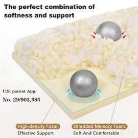 baibu 36 Inch Bench Cushion, Dual-Layer Patent Design Memory Foam Indoor Outdoor Rectangle Bench Seat Cushion, Non-Slip Standard Size Rectangle Seat Pad with Ties, 36x15x3Inch, Beige