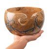 Bhartiya Handicrafts Wooden Yarn Storage Bowl, Knitting Accessories Yarn Holder