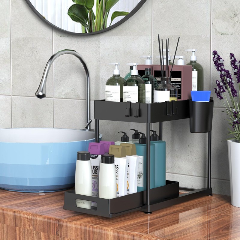 Kjfeoiye Under Sink Organizers and Storage, 2 Pack Large Capacity