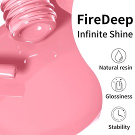 Firedeep Pink Gel Polish,0.54 Fl Oz Light Pink Color Soak Off UV LED Gel Nail Polish Nail Art Starter Manicure Salon DIY at Home 1Pcs (1106)