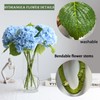 Buart 3PCS Long Stem Big Size Flowers Artificial Silk Hydrangea