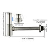 GORDEE Bathroom Sink P-Trap Drain, Adjustable 1-1/4 Bottle P Trap