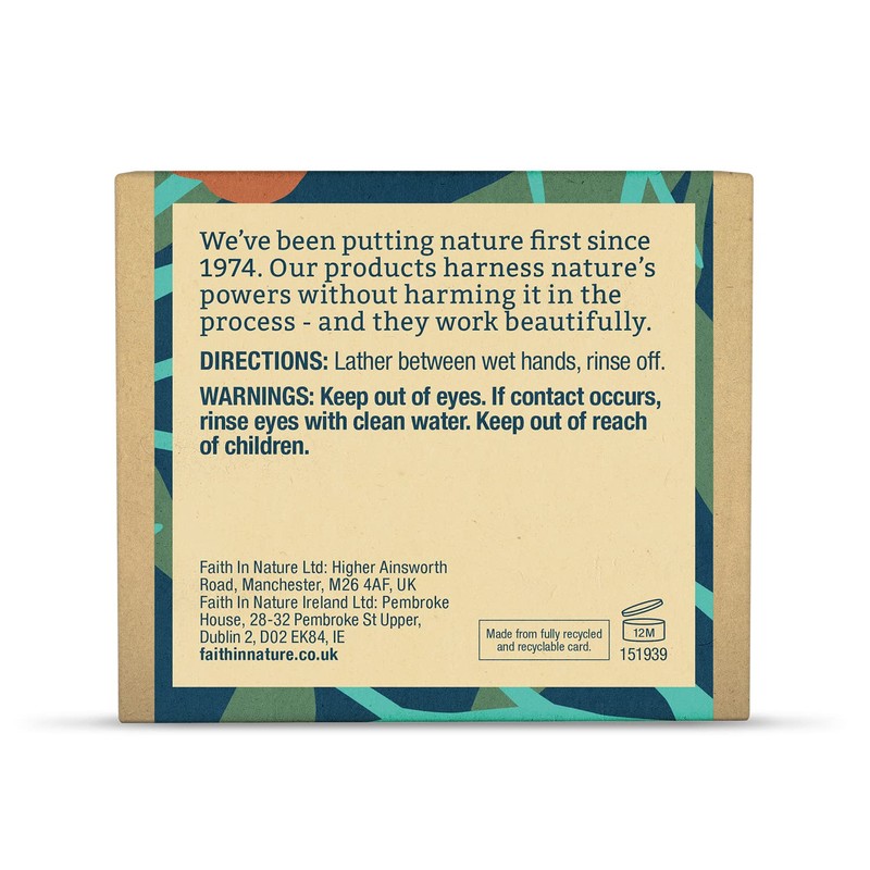 Faith In Nature Natural Blue Cedar Hand Soap Bar, Uplifting,