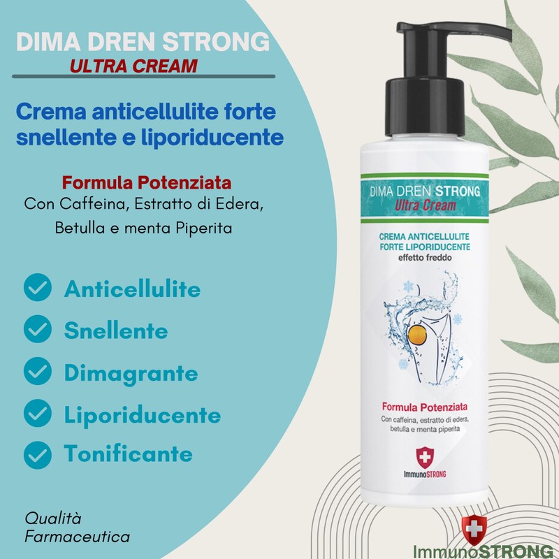 Dima Dren Strong Anti-Cellulite-Creme, starke Entwässerung, hyperpenetrante, bioaktive Formel, straffend