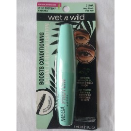 WetnWild C149A Very Black Mega Protein Mascara Acai Oil Soy Protein 6 ml
