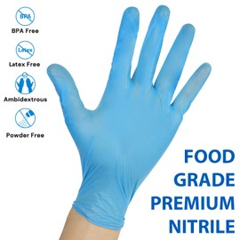 EDI Disposable Nitrile Gloves (Blue) (Small, 100, Count)