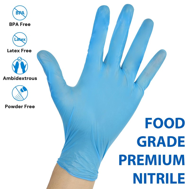 EDI Disposable Nitrile Gloves (Blue) (Small, 100, Count)