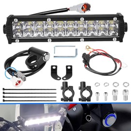 CMIYETO Motorcycle Front Light Bar Kit Universal Adjustable Light Bar Kit with Mounting Bracket Horizontal Bar Tube Clamp