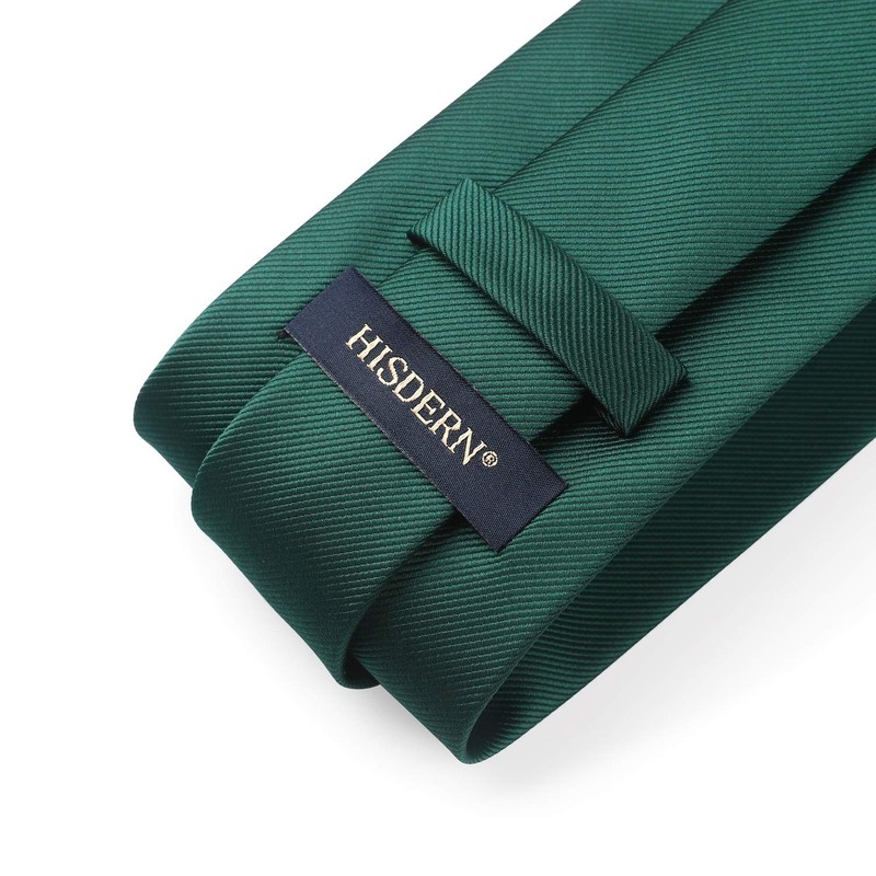 HISDERN Men's Wedding Ties and Pocket Square Tie Clip Set