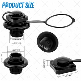 BBTO 2 Pcs Inflatable Boat Air Valve Replacement Inflatable Boat Valve Plug 20mm/0.79" Inflatable Plug Kayak Plugs Spiral Air Plugs One Way Air Valve for Rubber Dinghy Raft Kayak Pool Boat