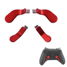 4 count Elite Controller Paddles for  One Elite Controller Series 2 Model 1797/1698,Stainless Steel Replacement Parts for  Elite Controller Series 2 Core(Red) - Color: silver