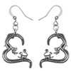 Enamel Alloy Mothers Day Double Monkey Earrings Heart Drop Dangle