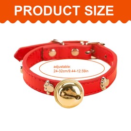 Reccisokz Rec Dog Collar, Leather Collar, Customisable, Durable Leather Dog Collar with Adjustable Rustproof Metal Buckle and Bells