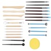 25Pcs Pottery Tools Clay Sculpting Dotting Pens Fondant Ball Stick