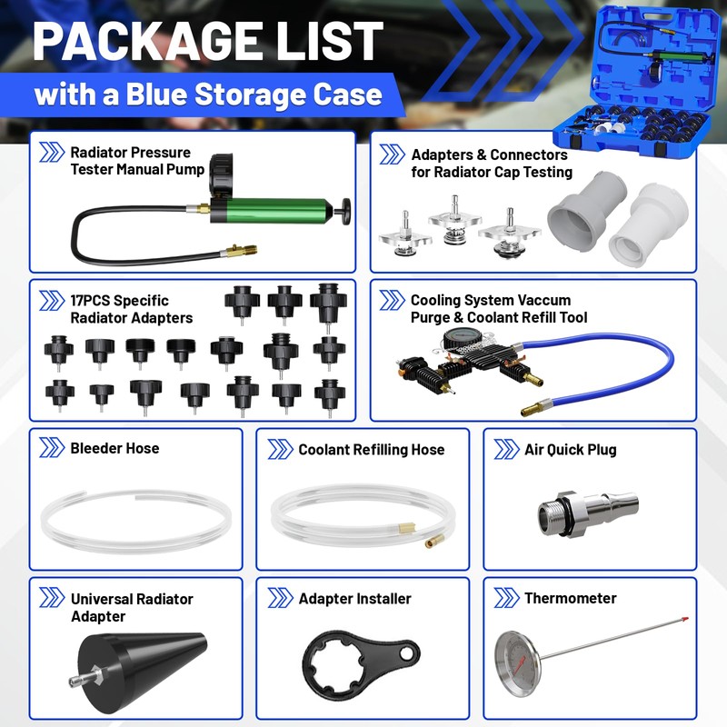 Endxedo 28PCS Universal Radiator Pressure Tester Vacuum Type Cooling System