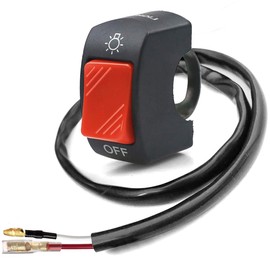 1 Piece Motorcycle Handlebar Switch On Off Button Bicycle Motorcycle Tuning Part for U5 U7 U2 LED Light Scooter Electrombile-Fits 7/8" Handlebars (22mm) Red 2