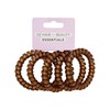 Oz Essentials Spiral Hair Ties 5 Pack - Brown Sparkle