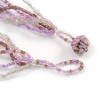 Avalaya Plum/Lavender/Transparent Glass Bead Sea Shell Tassel Necklace with Button