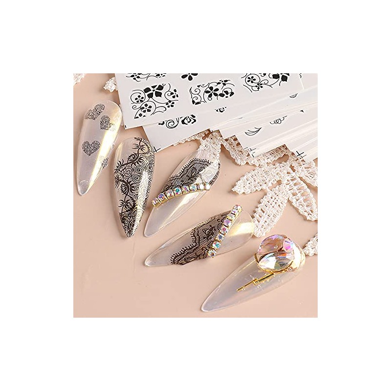40pcs/set Lace Flower Flower Nail Seal Water Nail Seal Gel