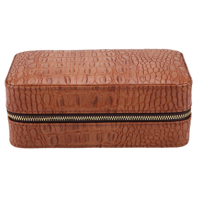 Wood Portable Travel Outdoor Cigar Humidor PU Leather Cigar Storage