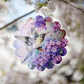 Hummingbird Metal Wind Spinners - Hummingbird Gifts for Women Mom Grandma Wife, Hanging Animations Wind Spinner for Outdoor & Indoor Decorations, 12 inch for Ornament Gifts