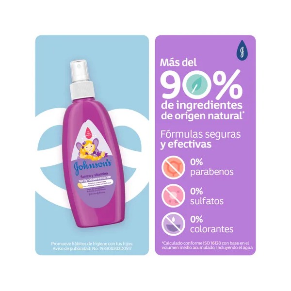 Spray Johnson's Fuerza y Vitamina Desenredante Infantil 200mL