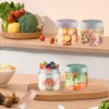DynnnDy 300ml/10oz Overnight Oats Container with Green Screw Lids 4Pcs