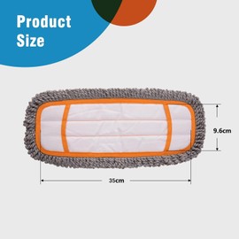 CLEANHOME Floor Mop Chenille Cloth Pad 2 Replacement Pads (Grey)