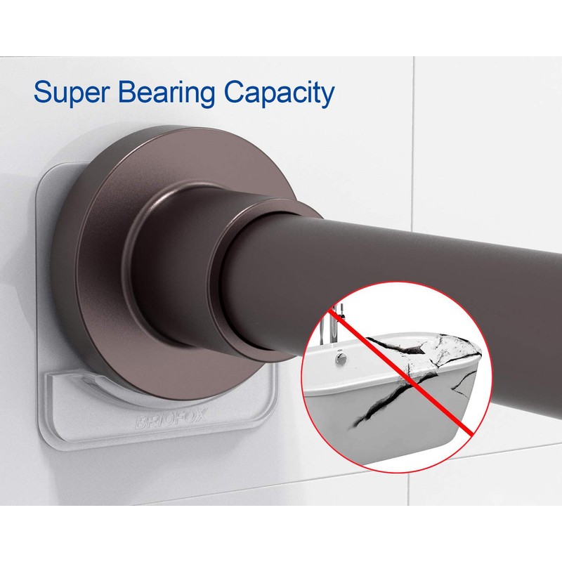 BRIOFOX Adhesive Shower Curtain Rod Holder | No Drilling |