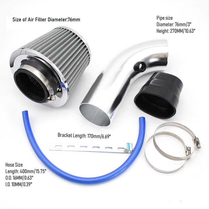 RASNONE 3 Inch Universal Cold Air Intake Kit, Aluminum Induction