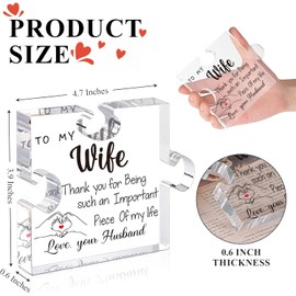 DIGIELE Gifts for Wife, Valentines Day Gifts for Wife, Wedding for Her, Wife Romantic Gifts Acrylic Puzzle Plaque for Birthday, Christmas, Mothers Day Present, Home/Office Desk Decor