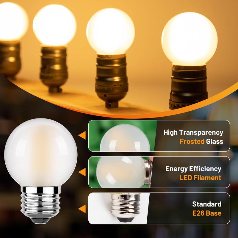 Sphoon Dimmable LED 4W Globe Light Bulb,40W Equivalent E26 Standard