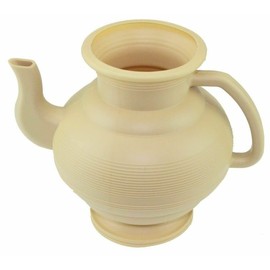 Easy Shopping® Bathroom Toilet Lota Bodnar Washing Jug Wudhu Pot Hard Plastic with Handle (Cream)