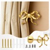 Celblisora 2 Pcs Metal Bow Curtain Holdbacks, Gold Curtain Tiebacks