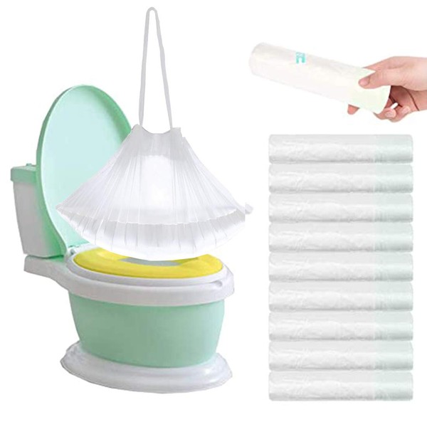 Xilanhhaa 100 Pack Potty Chair Liners with Drawstring,Toilet Seat Potty