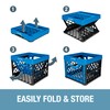 CleverMade Collapsible Milk Crate, Neptune Blue, 3PK - 25L (6