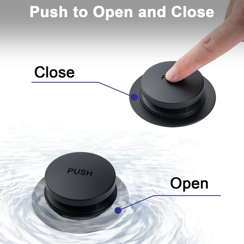BOOMIBOO Bathtub Drain Tip-Toe Trim Set with Two-Hole Overflow Faceplate,