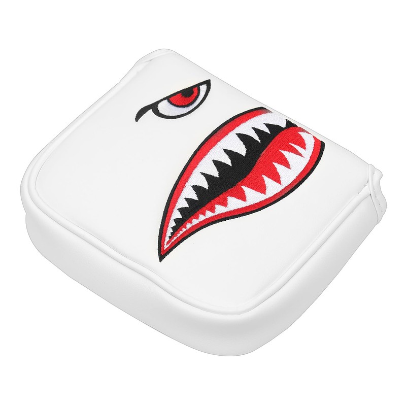 SHABIER White Golf Putter Cover with Tiger Shark Design Golf