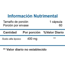 Essentials R-ala Acido Alfa Lipoico 60 Caps Sabor Sin sabor