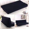 Solid Colour Armless Sofa Bed Cover Polyester Spandex Stretch Futon