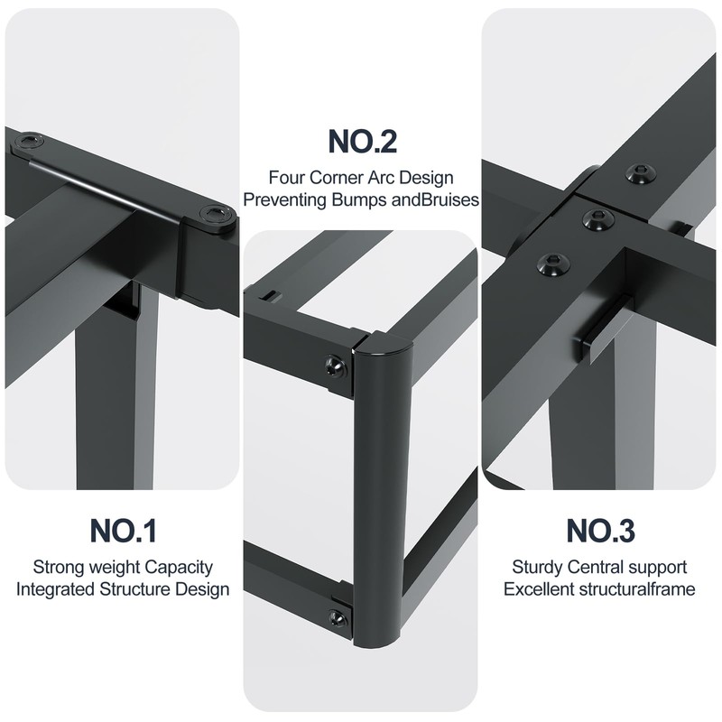 Arhomefurni Box Spring, Metal Frame Mattress Foundation with Fabric Cover,