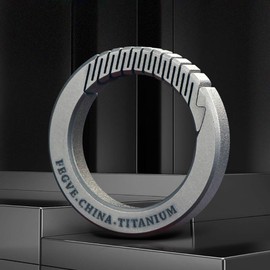 TISUR Titanium Carabiner Key Ring, Stylish Key Chain, Matte Surface, Loss Prevention, Easy To Attach, Gift, L (Outer Diameter, 1.4 in. (36 mm))