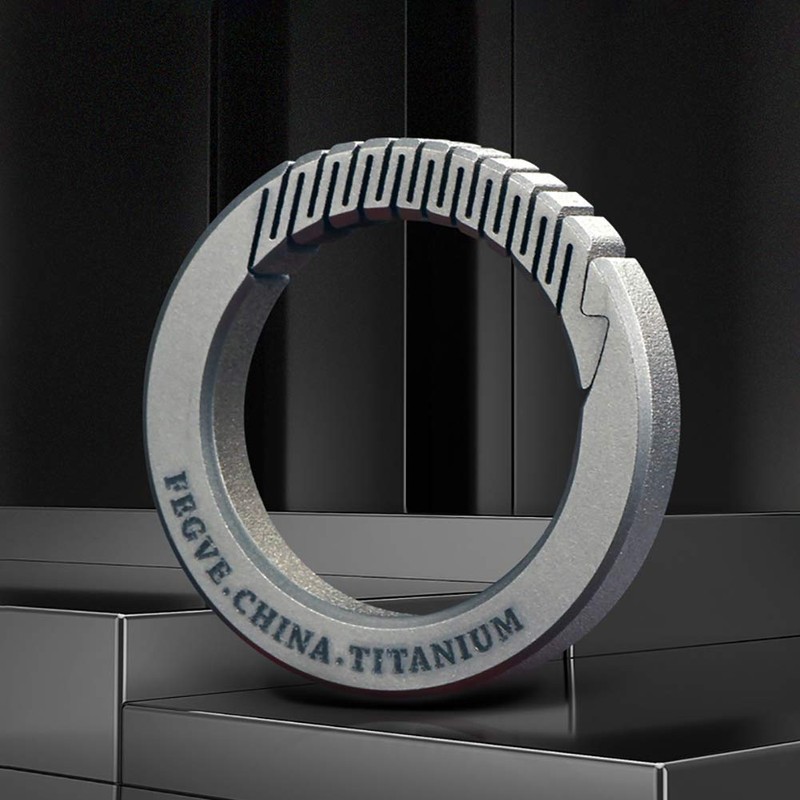 TISUR Titanium Carabiner Key Ring, Stylish Key Chain, Matte Surface,